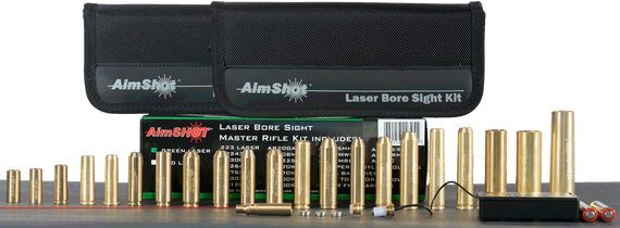 AimShot  Master Kit  Multi-Caliber Bore Sight with Red 650nM Laser, Uses L736 Button Cell Batteries & 2 AAA Batteries for Battery Pack for Rifles (Batteries Not Included) 144289