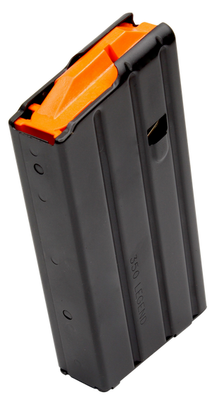 DuraMag 2035041178CPD SS  20rd 350 Legend for AR-15 Black w/ Orange Follower Detachable 123279