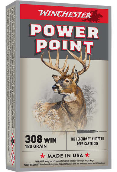 Winchester Ammo X3086 Power-Point  308Win 180gr 20 Per Box/10 Case 65202