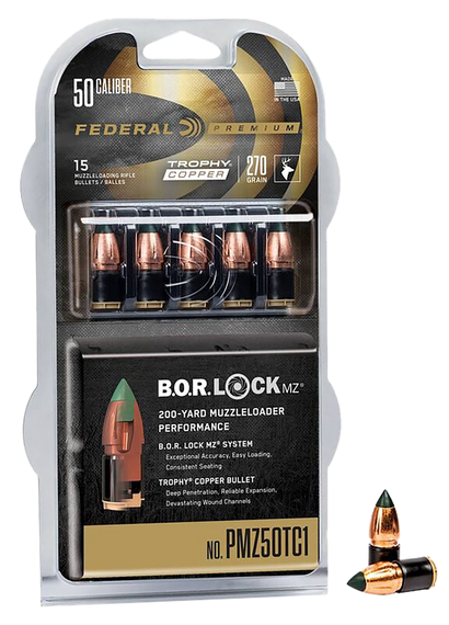 Federal PMZ50TC1 Trophy  50Cal 270gr Trophy Copper 15/Box 173048
