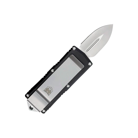 CobraTec Knives BLKOTFMC Money Clip  1.75" OTF Plain D2 Steel Blade/Black Aluminum Handle Includes Pocket Clip 131409