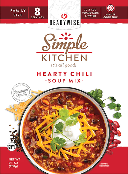 ReadyWise RWSK05064 Simple Kitchen Hearty Chili 8 Servings Per Pouch, 6 Per Case 162868