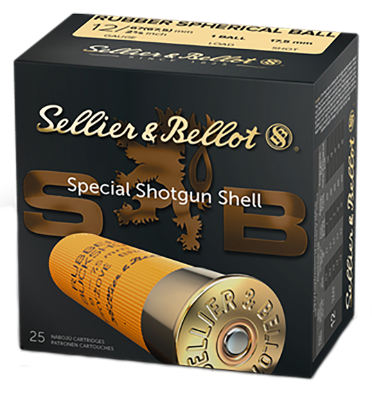 Sellier & Bellot SB12RBA Shotgun  12Gauge 2.75" 2 11/16oz 1 Rubber Ball Shot 25 Box/10 Case 61955
