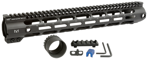 Midwest Industries MICRL30815  Combat Handguard AR-308/LR-308 Black Hardcoat Anodized 15" 6061-T6 Aluminum 133748