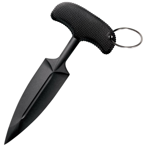 Cold Steel CS-92FPA FGX Push Blade I 3.50" Fixed Plain Black Textured Griv-Ex w/Overmold Kray-Ex Handle 145349