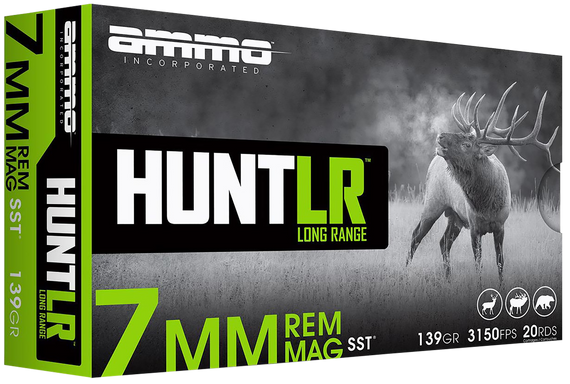 Ammo Inc 7MM139SSTA20 Hunt Long Range 7mm 139gr Super Shock Tip 20 Per Box/10 Case 163687