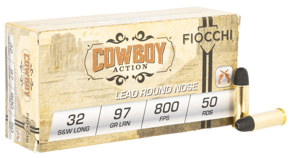 Fiocchi 32SWLL Cowboy Action  32S&WLong 97gr Lead Flat Point 50 Per Box/20 Case 63056