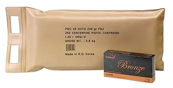 PMC 45ABP Bronze Battle Pack 45ACP 230gr Full Metal Jacket 250 Per Box/3 Case 90943