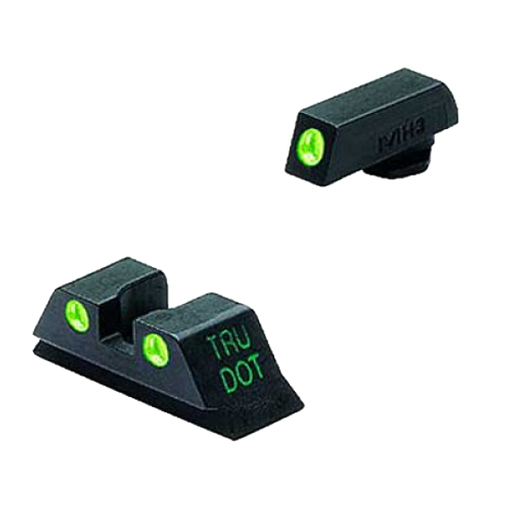 Meprolight USA 102243101 Tru-Dot Sight Set Green Tritium Front & Rear, Compatible w/Glock 17/19/22/23/24/25/28/31/32/33/34/35/37/38/39 85014