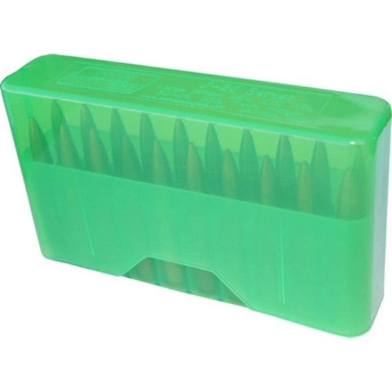 MTM J-20 Slip Top Ammo Box .17/.223/.222 Magnum Clear Green MTJ20XS