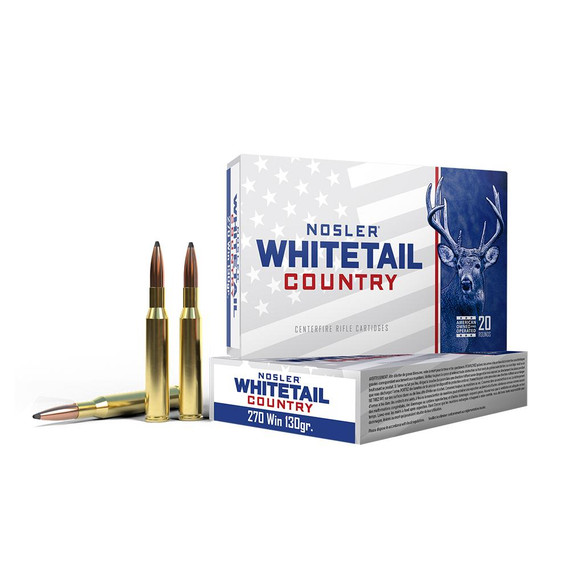 Nosler Whitetail Country Rifle Ammunition .270 Win 130gr SP 3060 fps 20/ct NO40110