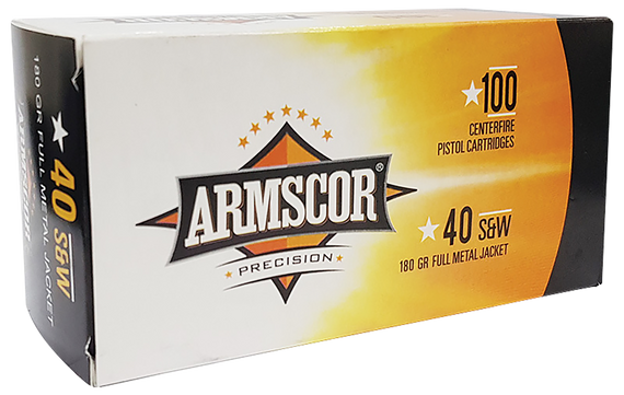 Armscor 50316 Precision Value Pack 40S&W 180gr Full Metal Jacket 100 Per Box/12 Case 134136