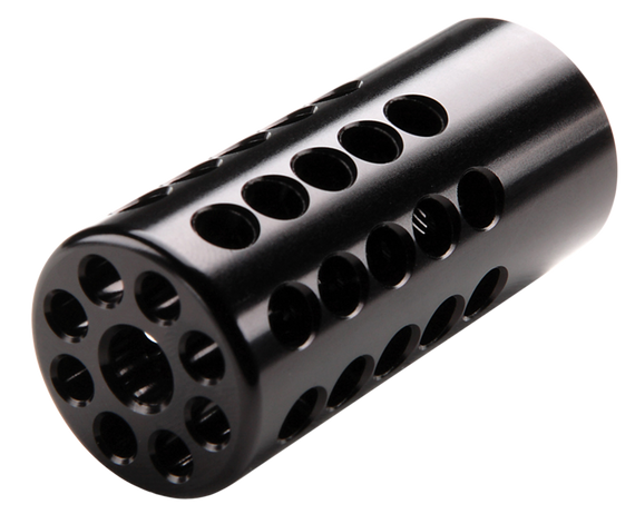 Tactical Solutions 1022CMPBLK X-Ring Compensator Black Gloss Aluminum with 1/2"-28 tpi Threads, .920" Diameter & 360 Degree Ports for 22 LR Ruger 10/22 106109
