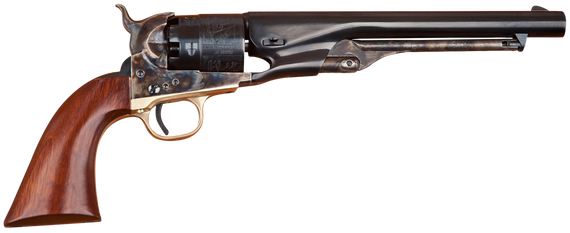 Cimarron CA040 1860 Army .44 Cal 8" 6 Shot Color Case Hardened Frame, Blued Fluted Cylinder, Blued Round Steel Barrel, Smooth Walnut Grip 160549