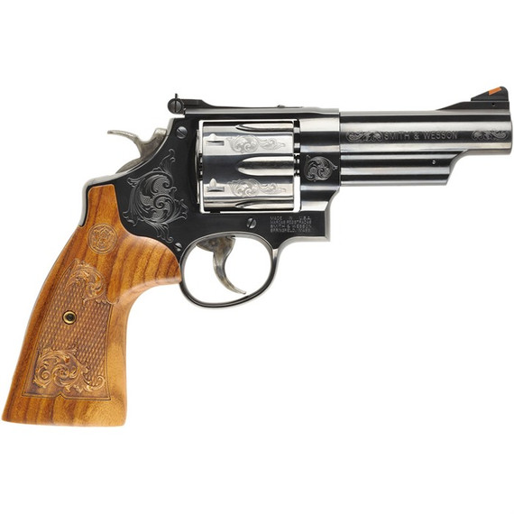MODEL 29 ENGRAVED N-FRAME 44 MAGNUM 4” BBL 6RD BLACK/WOOD 250018012
