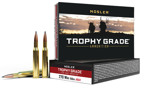 Nosler 60125 Trophy Grade Long-Range 270Win 150gr Nosler Spitzer AccuBond Long Range 20 Per Box/10 Case 91130