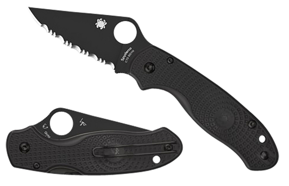 Spyderco C223PBBK Para 3 Lightweight 2.92" Folding Plain Black DLC CTS BD1N SS Blade/Black Textured FRN Handle Includes Pocket Clip 158079 Spyderco C223PBBK Para 3 Lightweight 2.92" Folding Plain Black DLC CTS BD1N SS Blade/Black Textured FRN Handle Includes Pocket Clip 158079