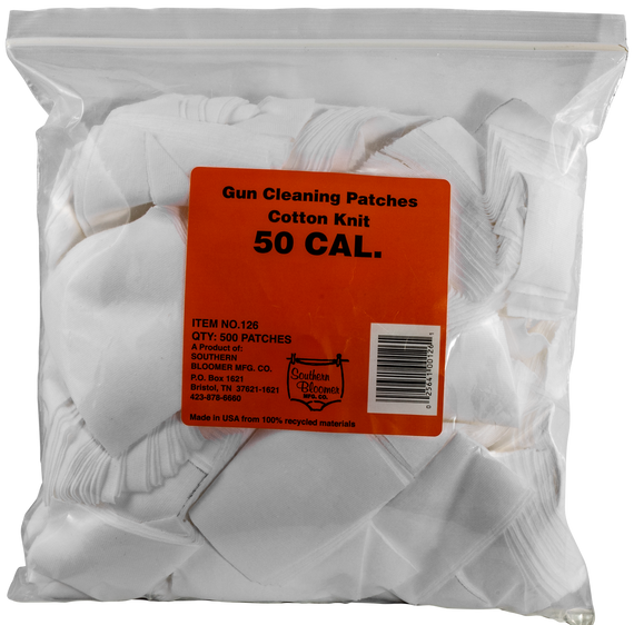 Southern Bloomer 126 Cleaning Patches  50 Cal Cotton 500 Per Pkg 60347