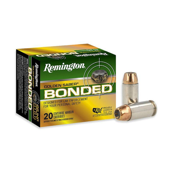 Remington Golden Saber Bonded Handgun Ammunition .40 S&W 165 gr BJHP 1150 fps 20/ct RT29363