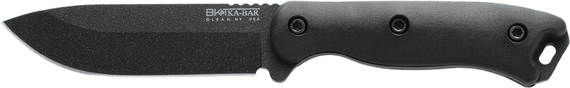 Ka-Bar BK16 Becker  4.38" Fixed Drop Point Plain Black 1095 Cro-Van Blade, Black Ultramid Handle, Includes Sheath 82468
