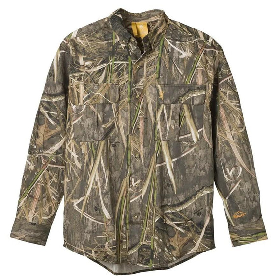 Browning Wasatch-CB Shirt Button-Front 2 Pocket Mossy Oak Shadow Grass Habitat S QH3017805901
