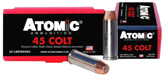 Atomic Ammunition 00444 Pistol Precision Craft 45Colt 250gr Bonded Match Hollow Point 50 Per Box/10 Case 50440