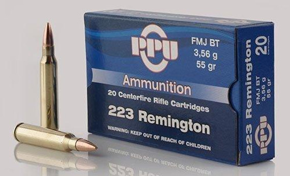 PPU Rifle Ammunition .223 Rem 55 gr FMJ-BT 3240 fps 20/ct OQPP223F1