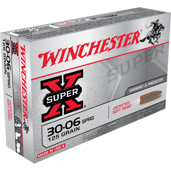 Winchester Super-X Rifle Ammunition .30-06 Sprg 125 gr. PSP 3140 fps 20/ct WNX30062