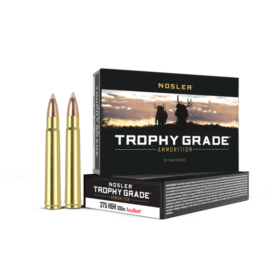 Nosler Trophy Grade Rifle Ammunition .375 H&H 300 gr AB 2400 fps - 20/box NO60070