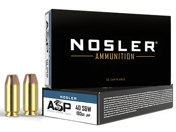 Nosler 51212 Assured Stopping Power Handgun 40S&W 180gr Jacketed Hollow Point 50 Per Box/10 Case 88258