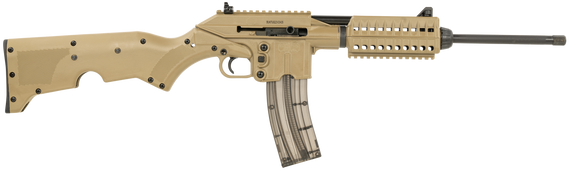 Kel-Tec SU22CATAN SU22  Full Size 22 LR 26+1 16.10" Black Threaded Barrel, Tan Picatinny Rail Polymer Receiver, Tan Synthetic w/Storage Compartment Stock 159748