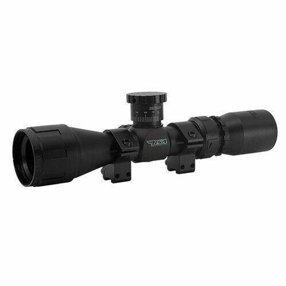 BSA Sweet .22 AO Compact Rifle Scope 2-7x32mm 1" SFP 30/30 Black with Dovetail Rings Blister OS2227X32AOCWRTB