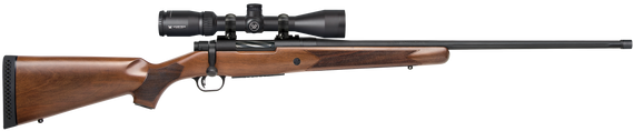 Mossberg 28237 Patriot w/Optic Full Size 6.5 PRC 4+1 24" Matte Blued Fluted Threaded Barrel, Matte Blued Drilled & Tapped Receiver, Walnut Fixed Stock, Vortex Crossfire II 3-9x40mm Scope, Right Hand 174375