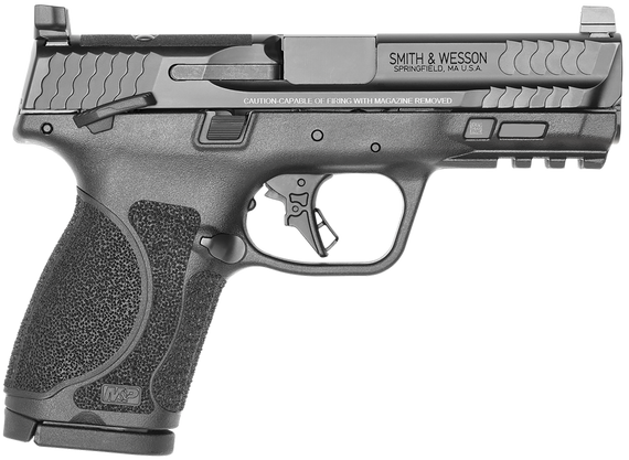 Smith & Wesson 14099 M&P M2.0 *MA Compliant Compact 9mm Luger 10+1 4" Black Armornite Stainless Steel Barrel, Black Cerakote Optic Cut/Serrated Stainless Steel Slide & Polymer Frame w/Picatinny Rail 162862