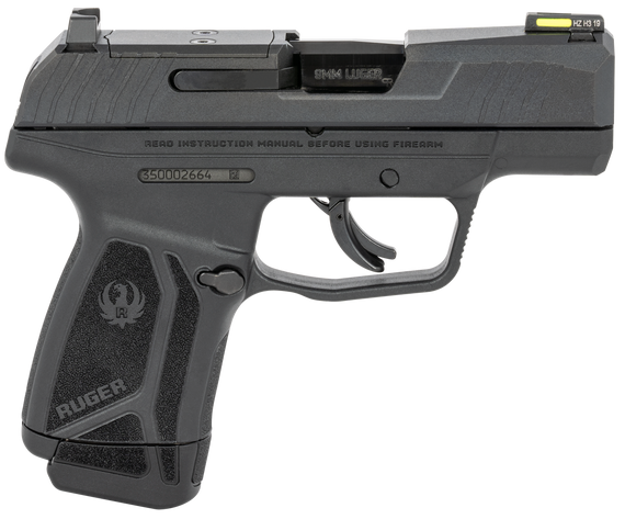 Ruger 3500 Max-9  9mm Luger 12+1 3.20" Black Oxide Alloy Steel Barrel, Black Oxide Optic Ready/Serrated Steel Slide, Black Polymer Frame, Black Polymer Grip, Right Hand 135849