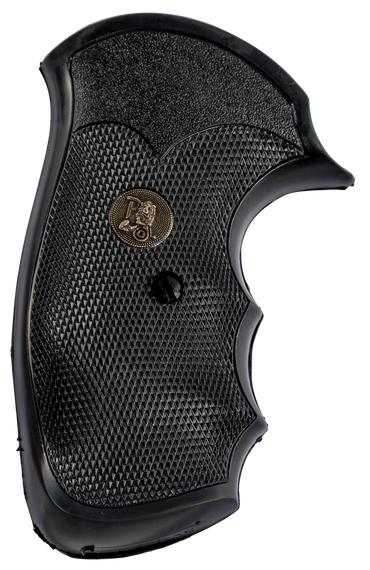 Pachmayr 03249 Gripper Grip Checkered Black Rubber with Finger Grooves for S&W J Frame with Round Butt 73011