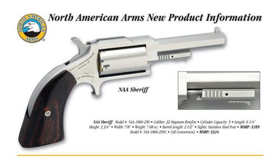 North American Arms SHERIFF 22MAG 2.5" SS 5SH NONAA-1860-250