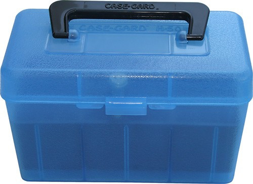 MTM DELUXE AMMO BOX 50-ROUNDSRIFLE 7MM RM TO 300 WM CLR BLU H50RMAG24
