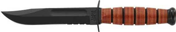 KA-BAR FIGHTING/UTILITY KNIFE5.25" SHRT W/LTHR USMC SERRTD K1252