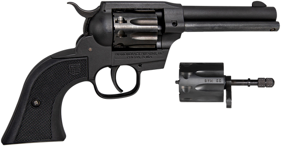 Diamondback DB0500A001 Sidekick  22 LR/22 WMR 9 Shot, 4.50" Black Cerakote Steel Barrel & Cylinder, Black Cerakote Zinc Alloy Frame Black Checkered Grips, Hammer Safety, Exposed Hammer 141027