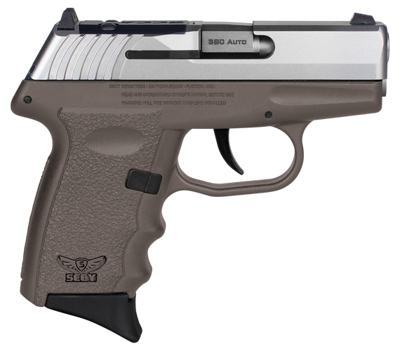 SCCY Industries CPX3TTDERDRG3 CPX-3 RD 380 ACP 10+1 2.96" Flat Dark Earth Polymer/Serrated Stainless Steel Slide/Finger Grooved FDE Polymer Grip 144648
