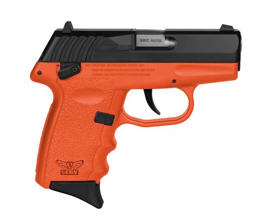 SCCY Industries CPX-4CBOR CPX-4  380 ACP 10+1 2.96" Orange Polymer Serrated Black Nitride SS Slide Finger Grooved Orange Polymer Grip 144581