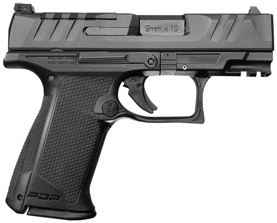 Walther Arms 2842734 PDP F-Series 9mm Luger 15+1 4" Black Steel Barrel, Black Optic Ready/Serrated Slide, Black Polymer Frame w/Picatinny Rail, Black Performance Duty Texture Grips, Ambidextrous 146566
