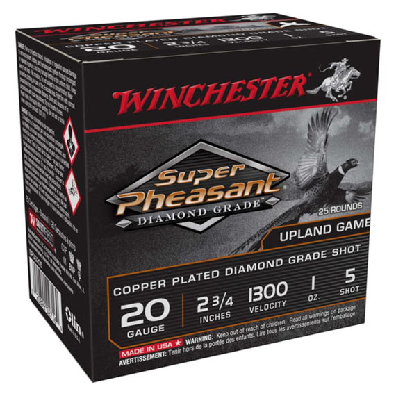 Winchester Diamond Grade Super Pheasant Shotshells 20 ga 2-3/4" 1 oz #5 25/ct WNSPDG205