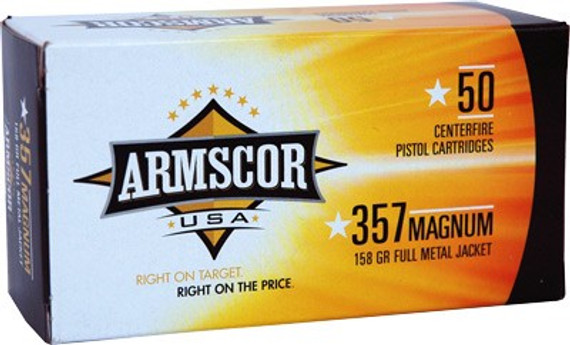 ARMSCOR 357 MAG 158GR FMJ</br>50RD 20BX/CS A02007USA