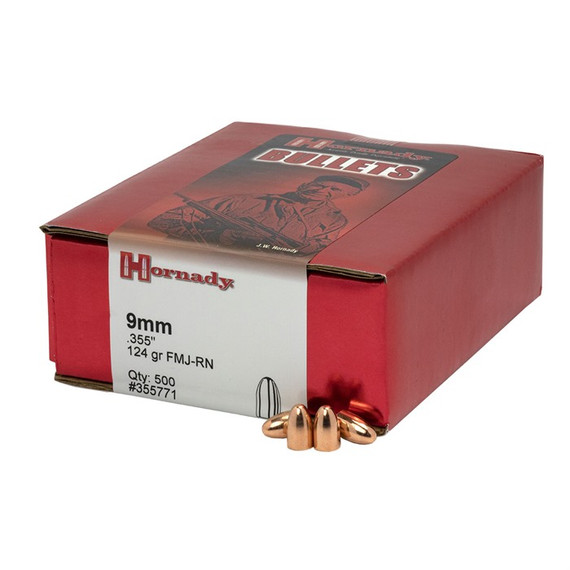 FULL METAL JACKET 9MM (0.355'') 124GR ROUND NOSE 500/BOX 749012819