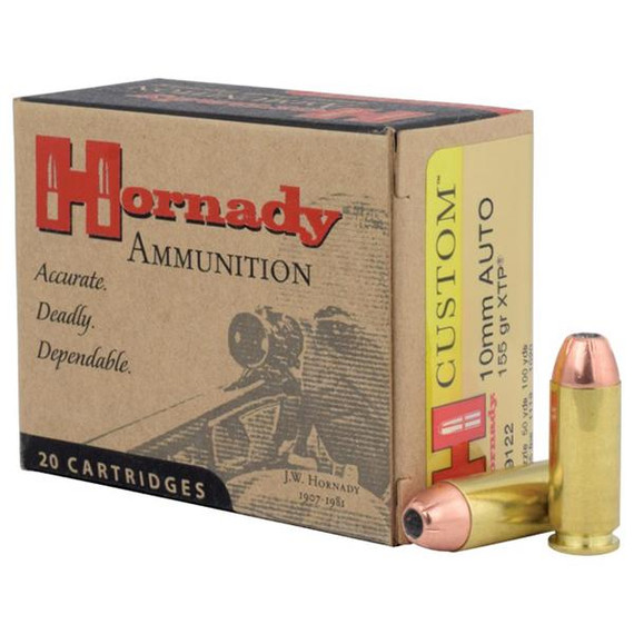 Hornady Custom Handgun Ammunition 10mm Auto 155 gr XTP 1410 fps 20/ct HO9122