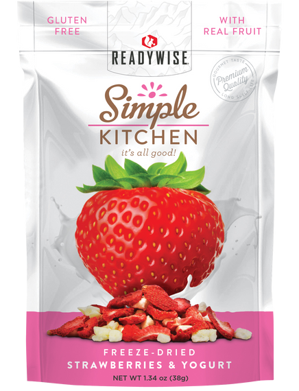 ReadyWise SK05913 Simple Kitchen Freeze Dried Fruit Strawberry Yogurt Tart 1 Serving Pouch 6 Per Case 131369