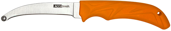 AccuSharp 734C AccuZip  4" Fixed Plain Stainless Steel/ Blade Blaze Orange Ergonomic Anti-Slip Rubber Handle 155289