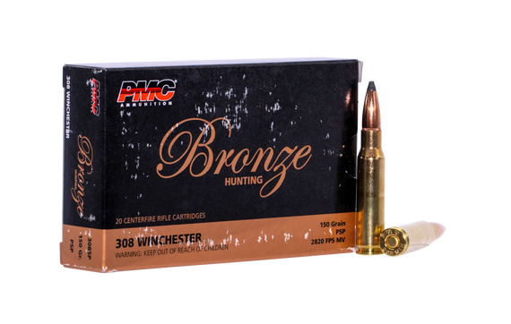 PMC 308SP Bronze  308Win 150gr Pointed Soft Point 20 Per Box/10 Case 111493